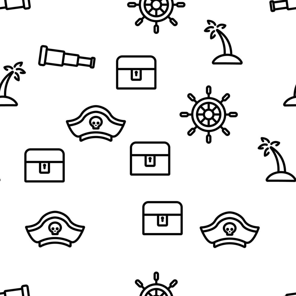 Pirate Things Vector Seamless Pattern