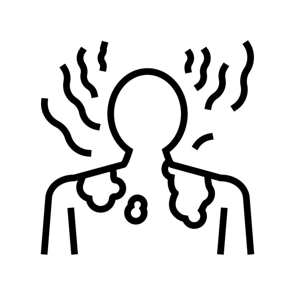 ilustración de vector de icono de línea de enfermedad de piel de quemadura solar