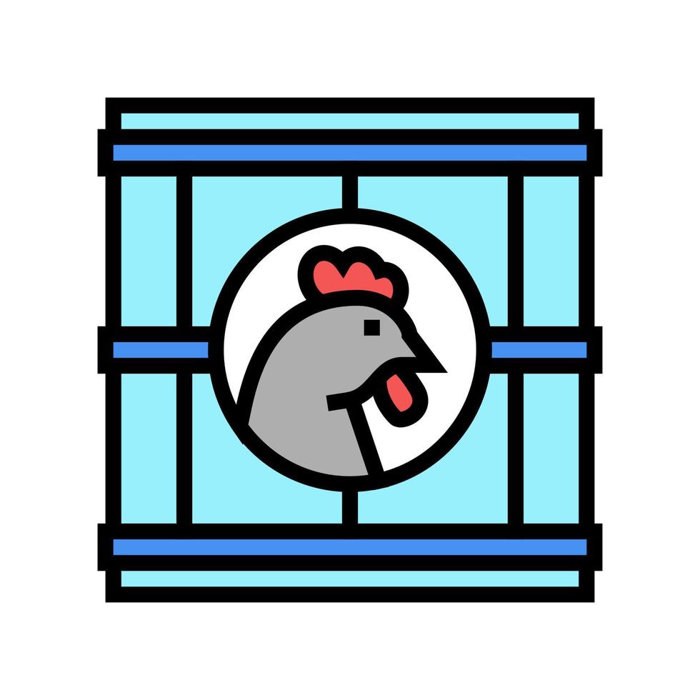 chicken in box color icon vector illustration