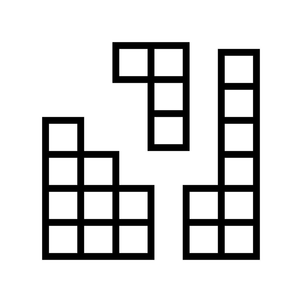 Ilustración de vector de icono de línea de juego de rompecabezas
