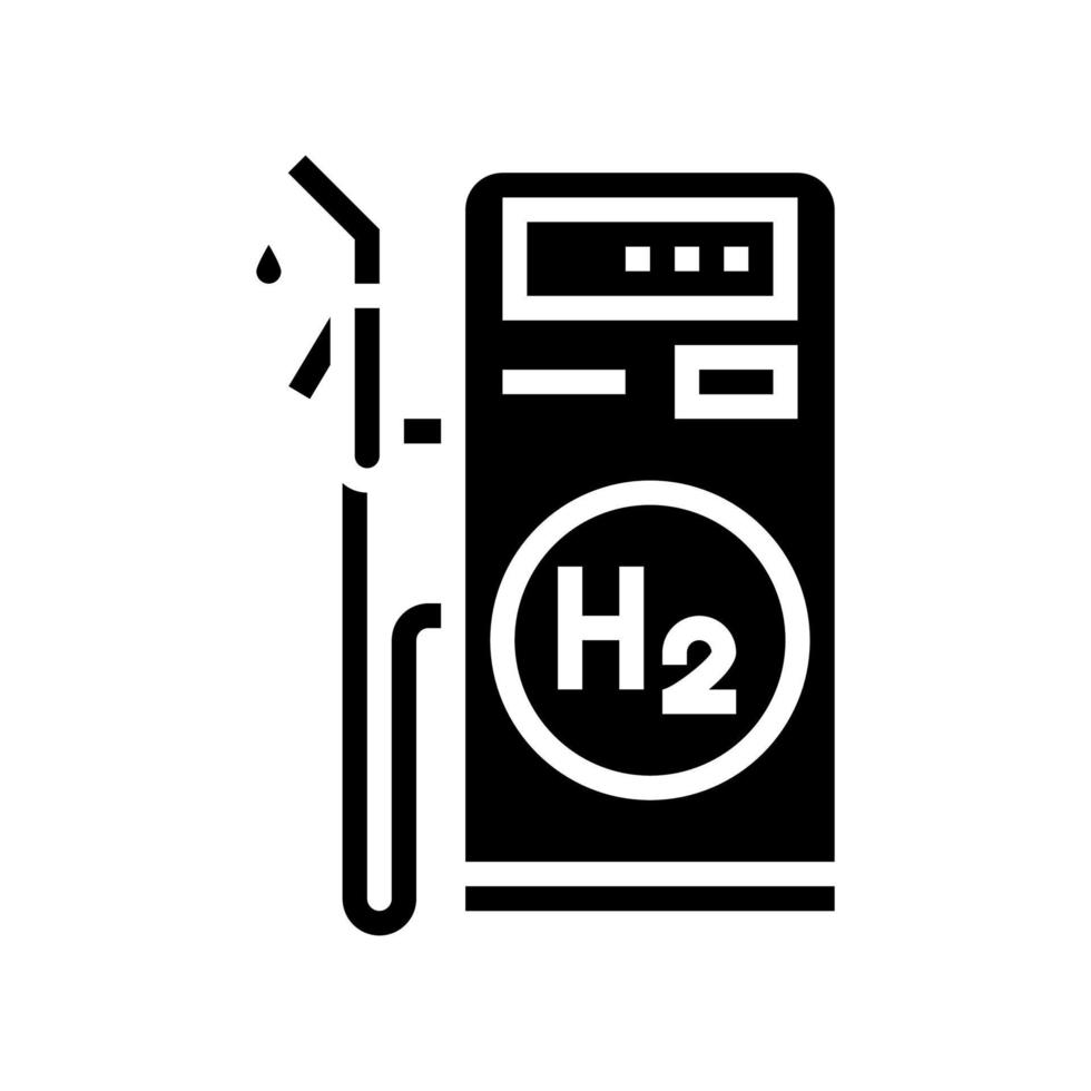 station hydrogen glyph icon vector illustration