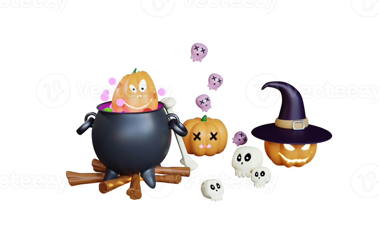 halloween 3d render pumpkin illustration png