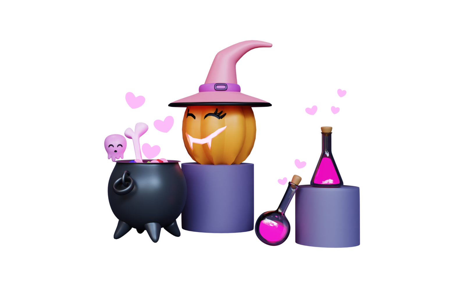 halloween 3d render pompoen illustratie png