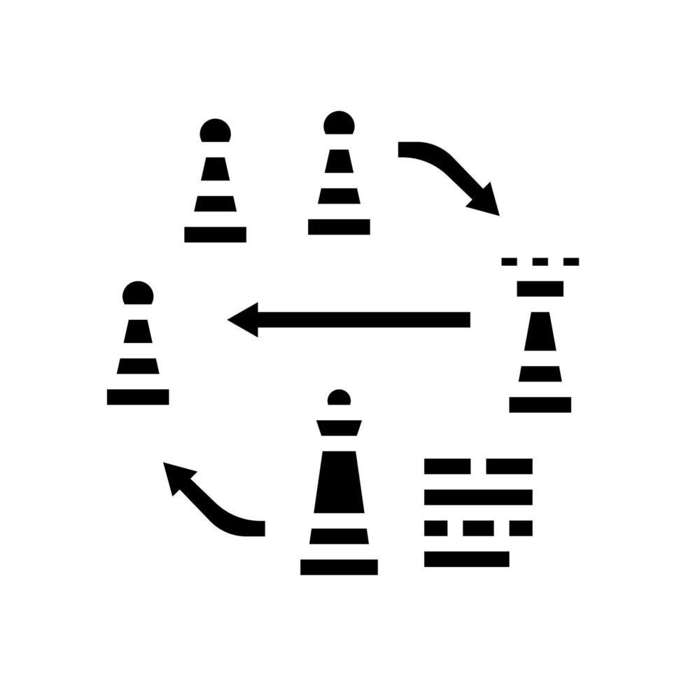 tactic business glyph icon vector illustration