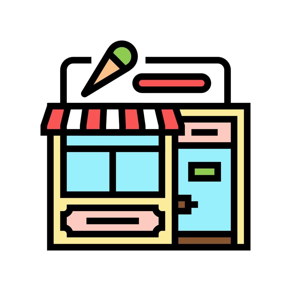 shop ice cream color icon vector illustration