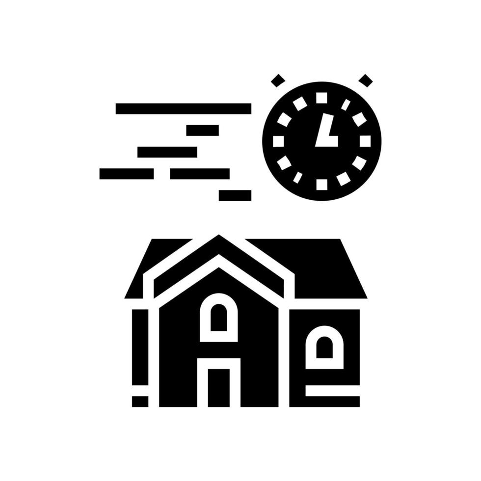 fast building house glyph icon vector illustration