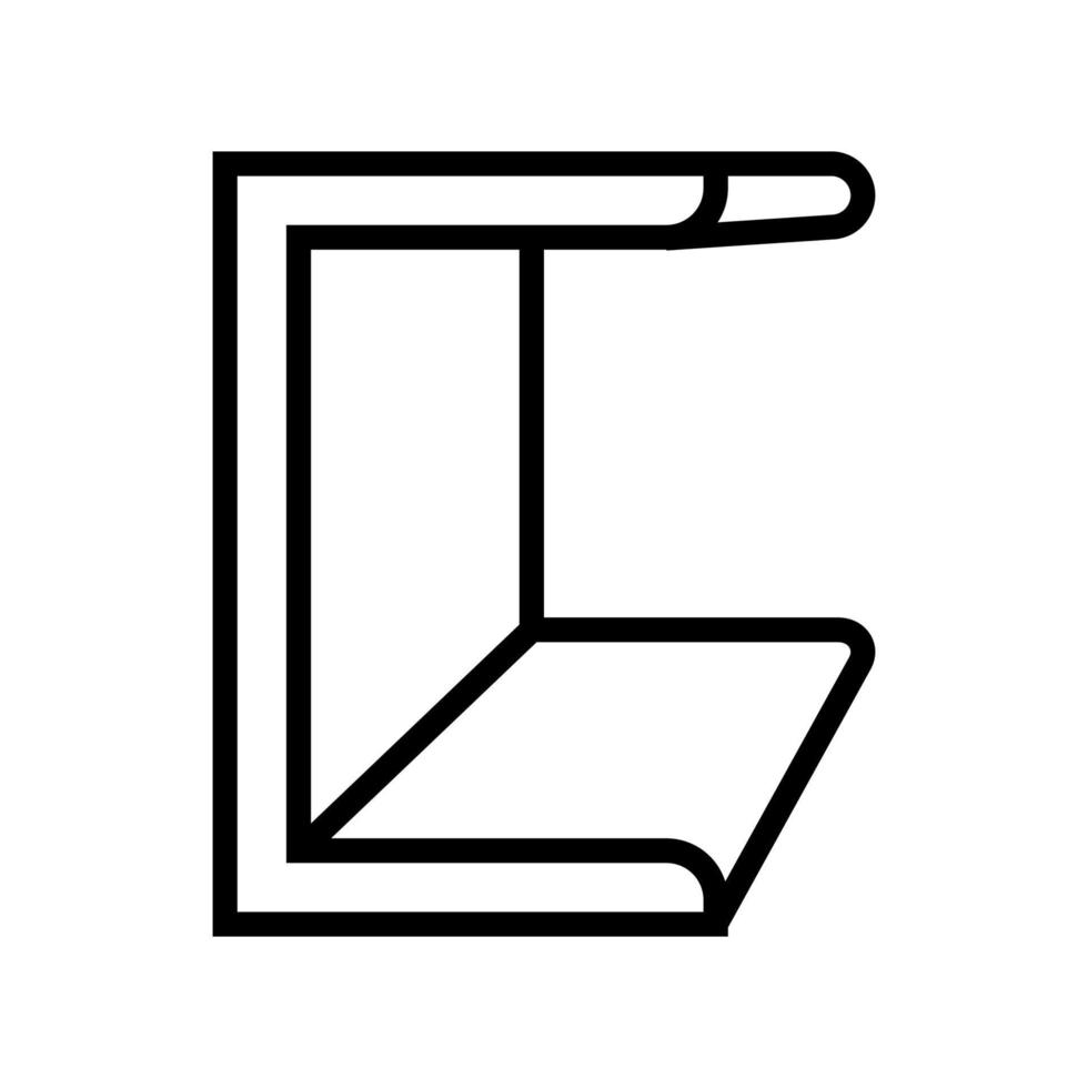 canal perfil de metal línea icono vector ilustración