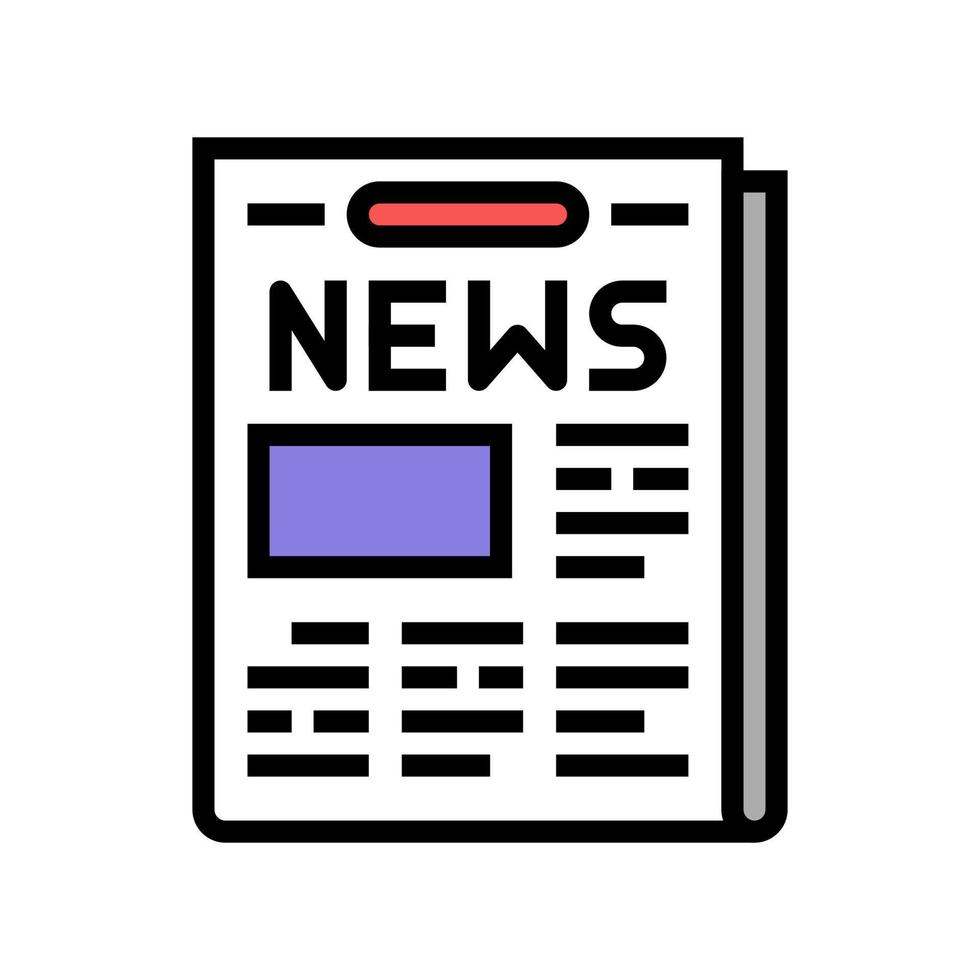 newspaper with news articles color icon vector illustration
