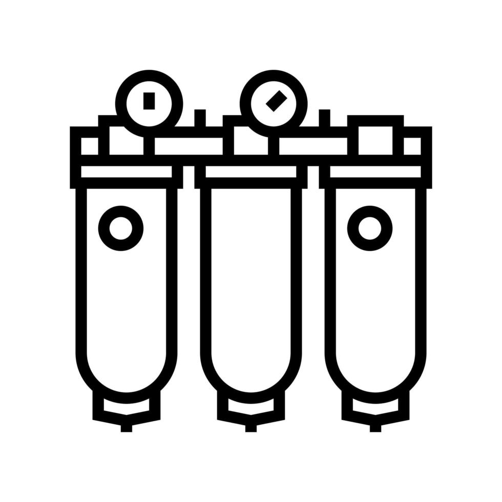 ilustración de vector de icono de línea de sistema de purificación de aire