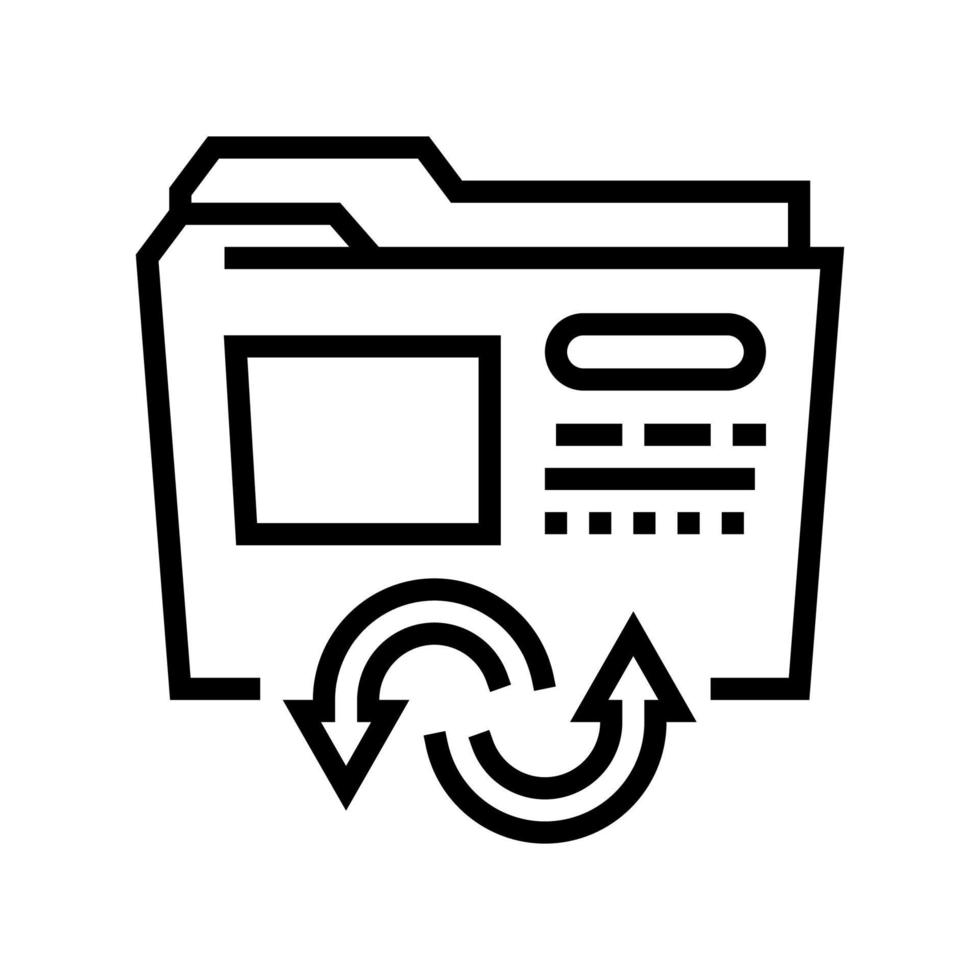 ilustración de vector de icono de línea de convertidor de archivos