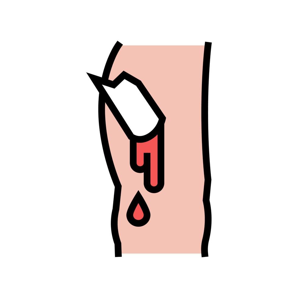 open limb fracture disease color icon vector illustration