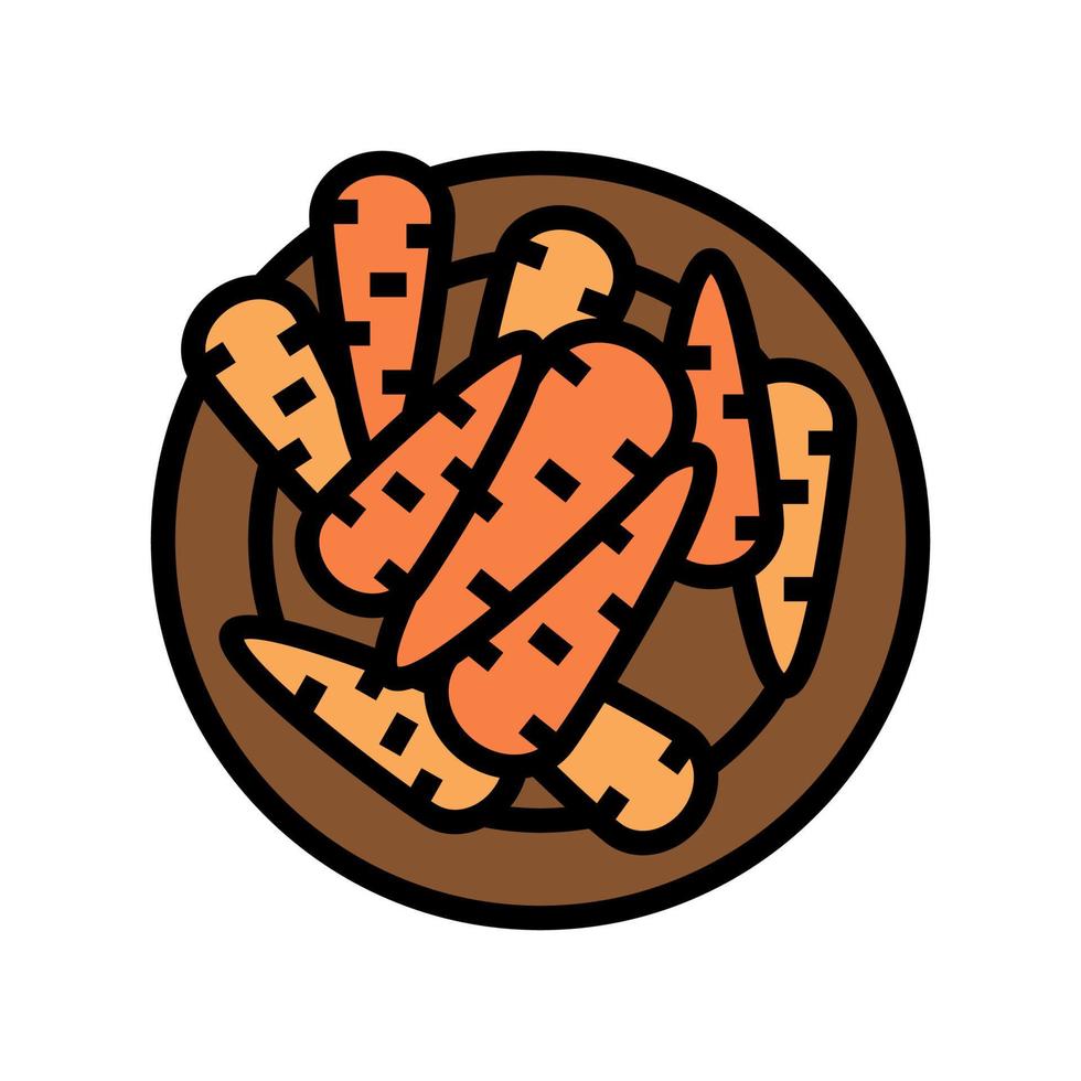 sauteed carrot color icon vector illustration