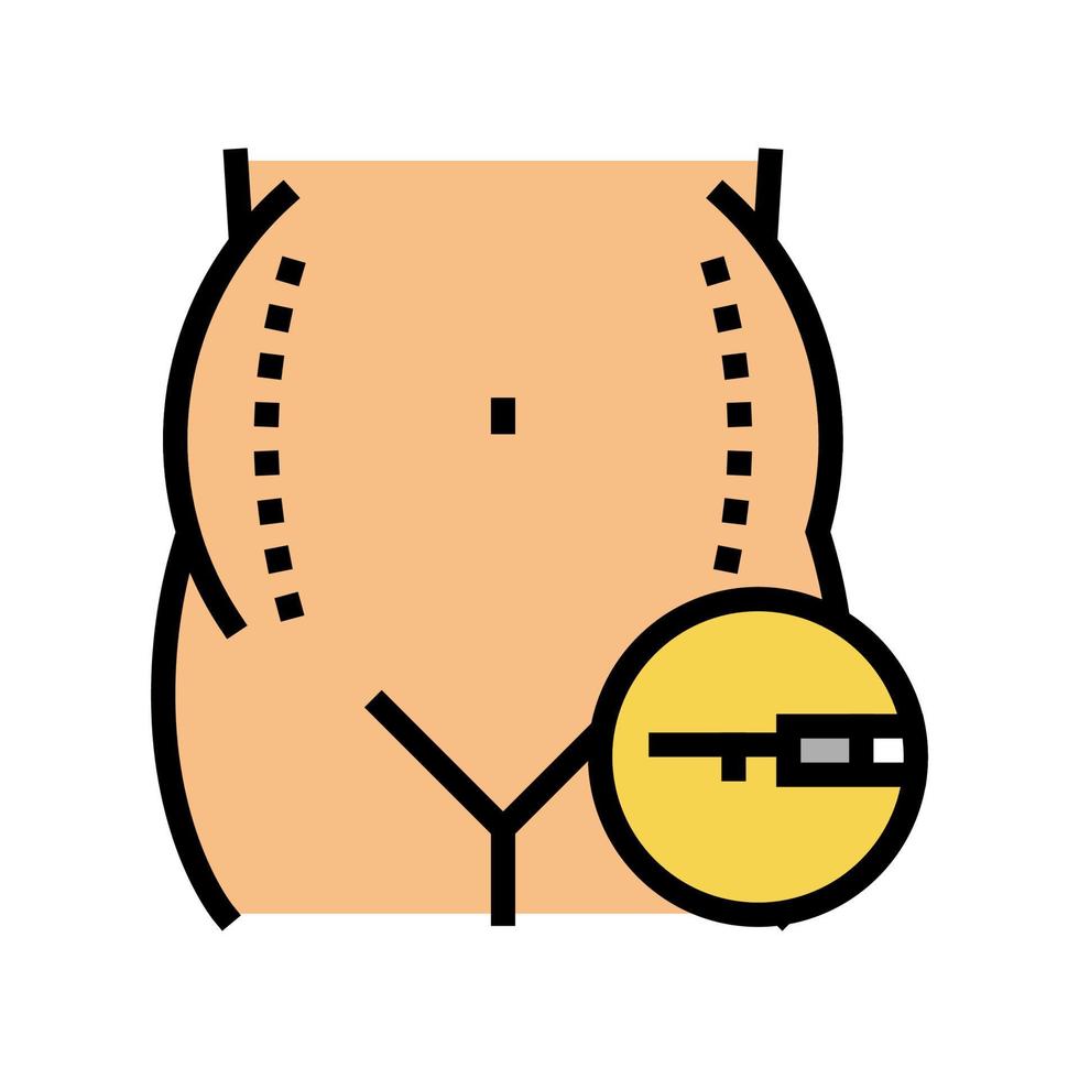 liposuction surgery color icon vector illustration