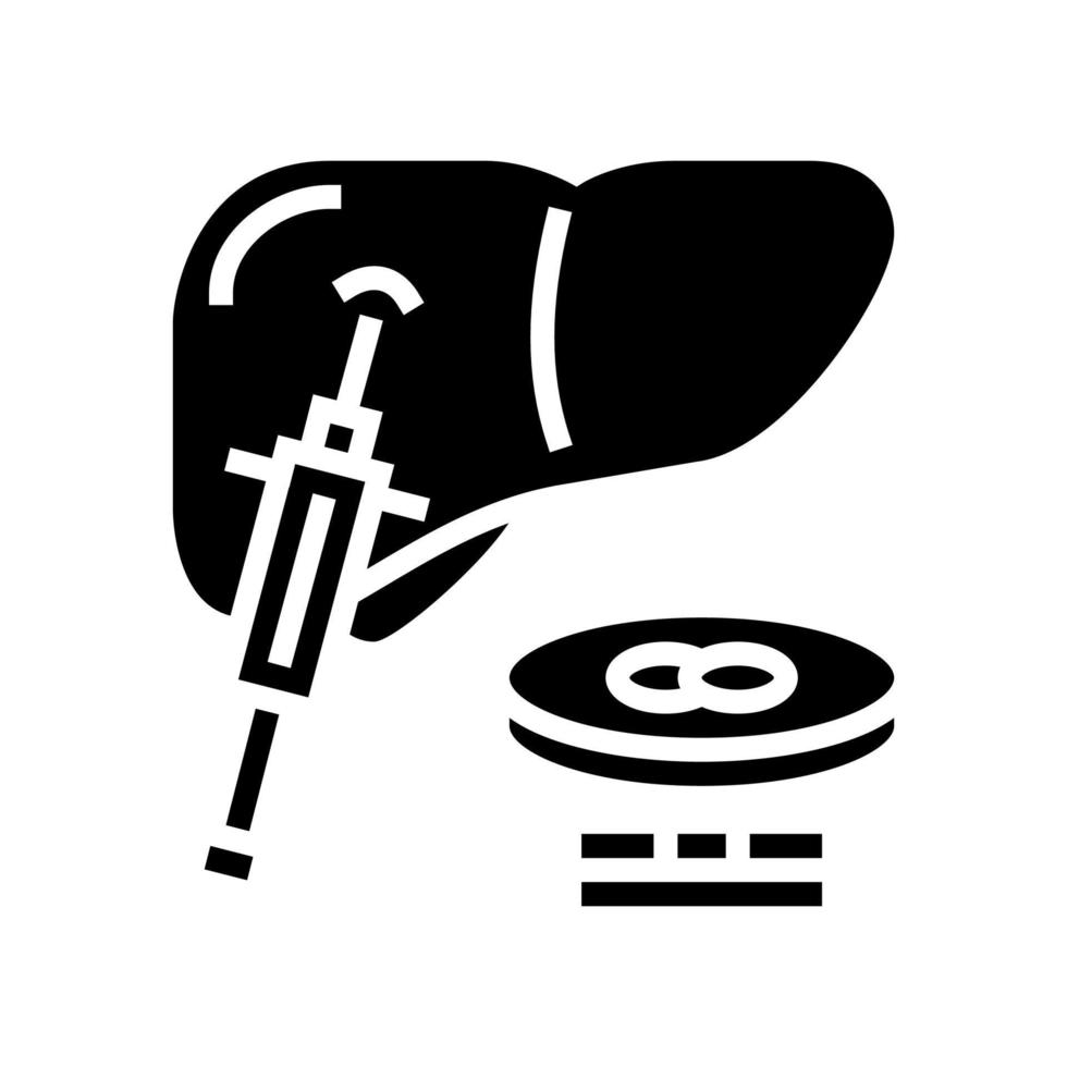 liver biopsy glyph icon vector illustration
