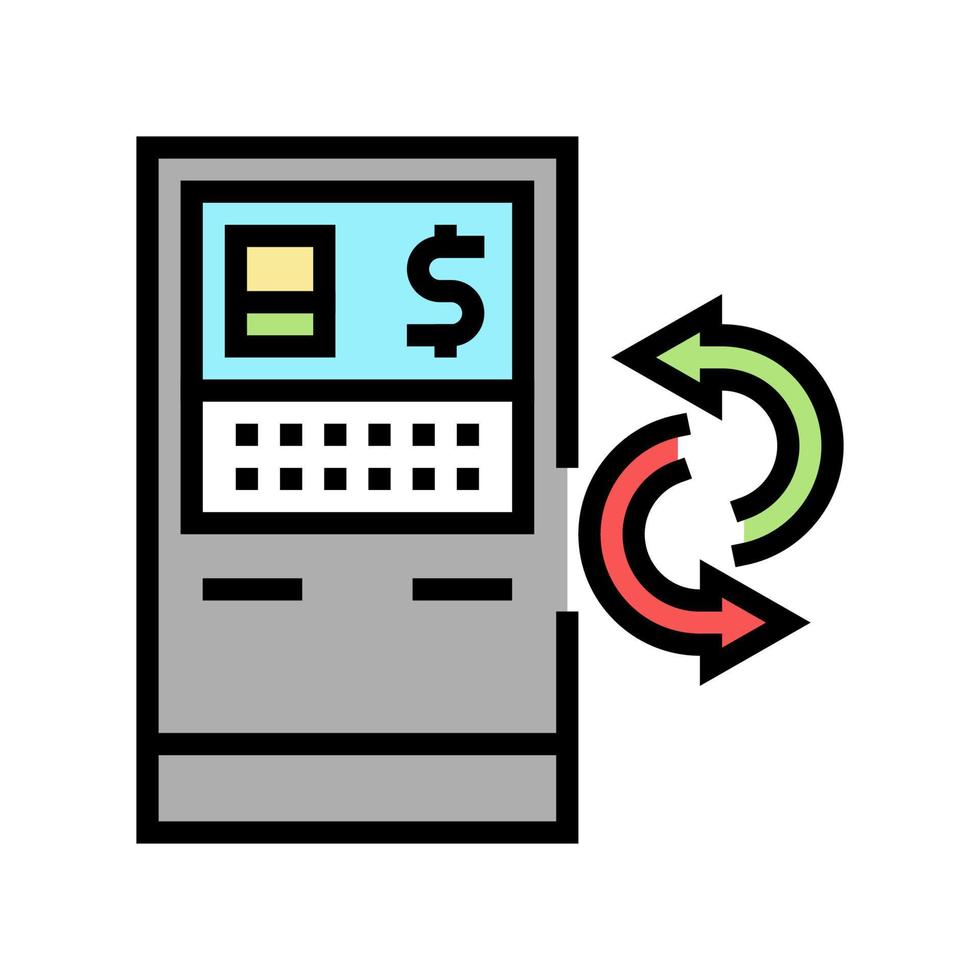 ilustración de vector de icono de color de servicios atm