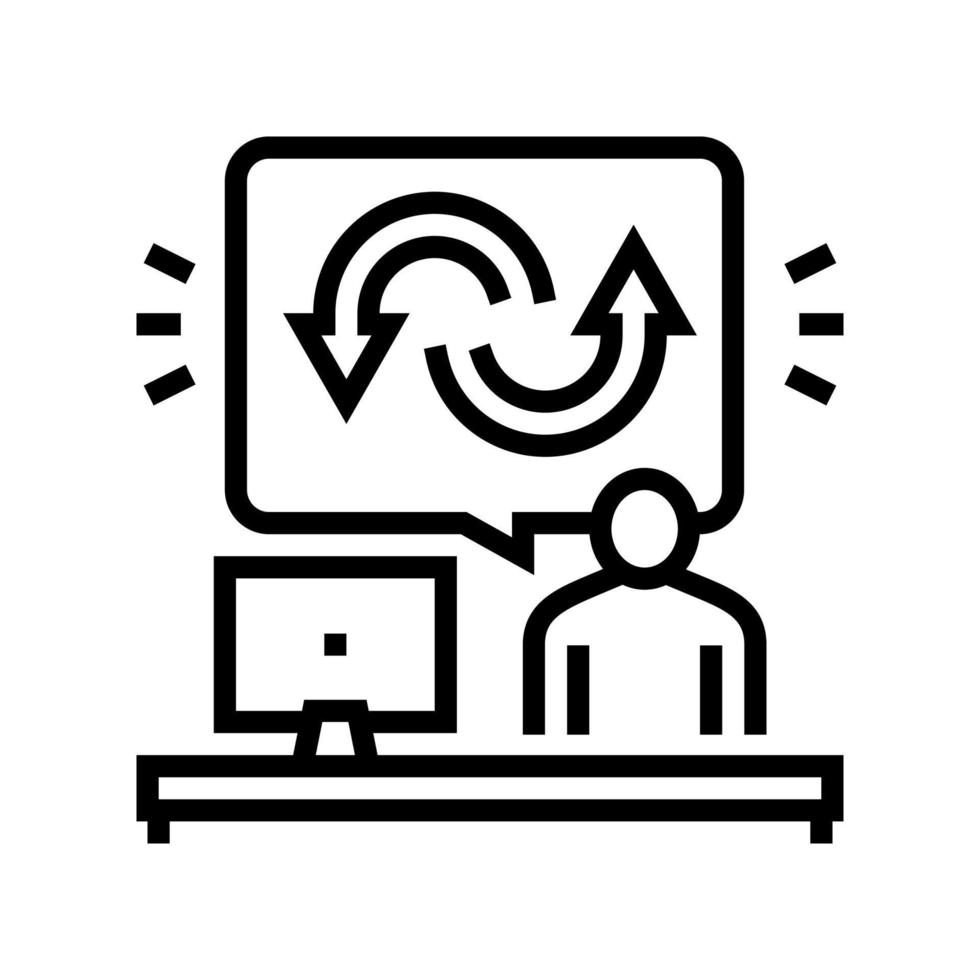 behavior user line icon vector illustration