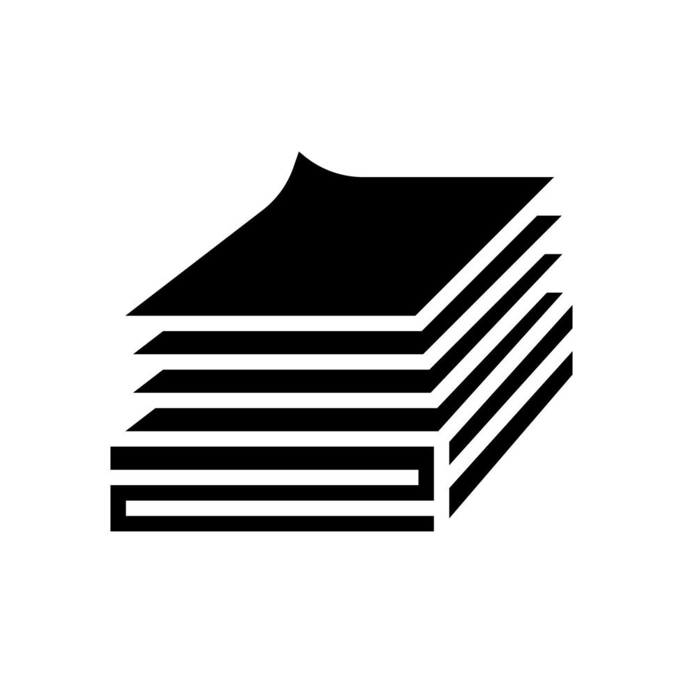 paper list wood production glyph icon vector illustration