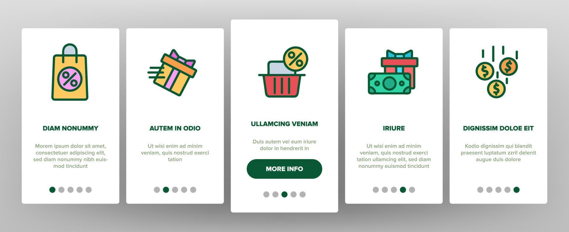 Loyalty Program Bonus Onboarding Set Vector