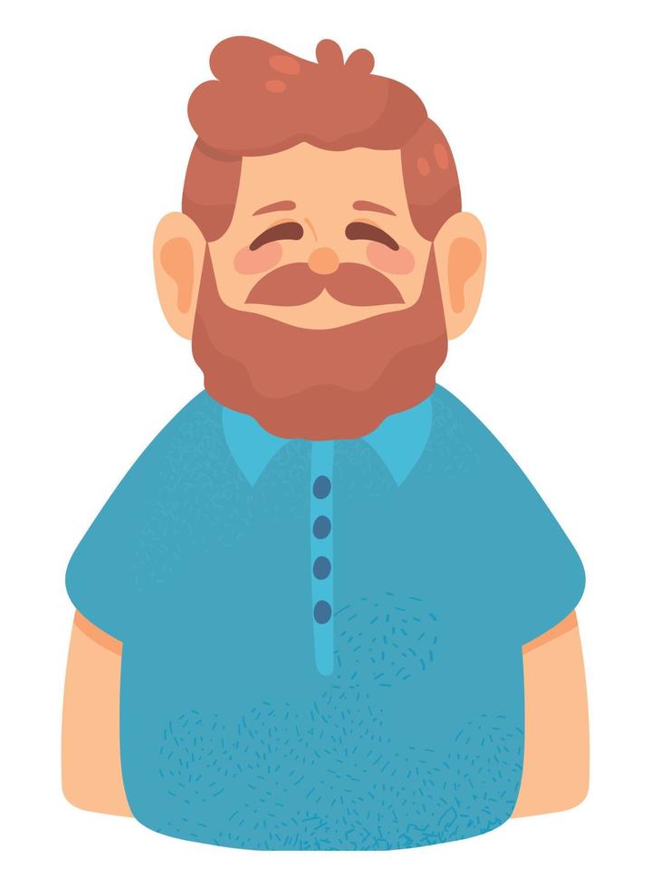 bearded man portrait vector