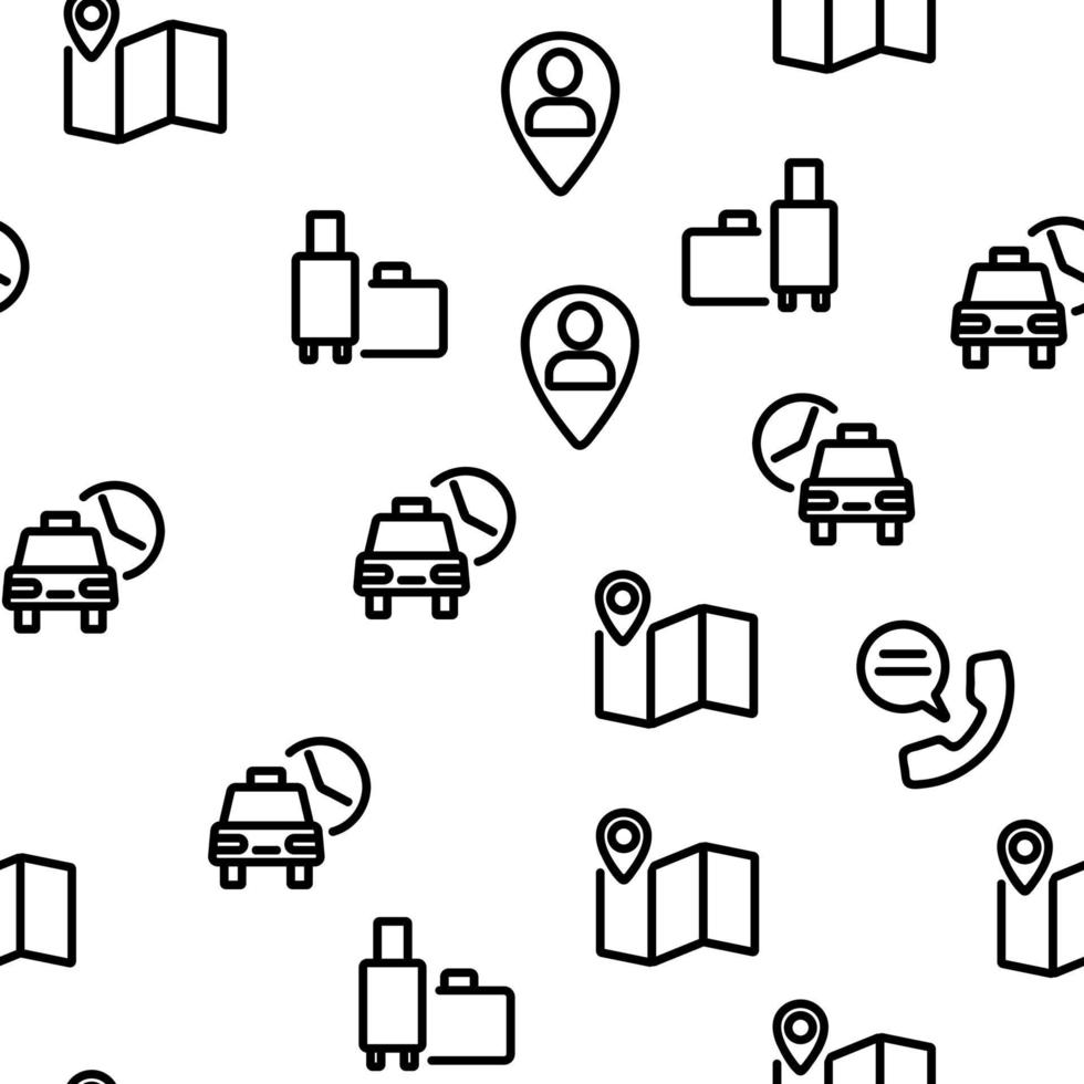 Online Taxi Vector Seamless Pattern