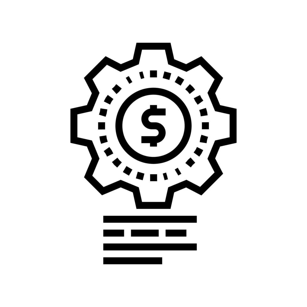 money working mechanical gear line icon vector illustration