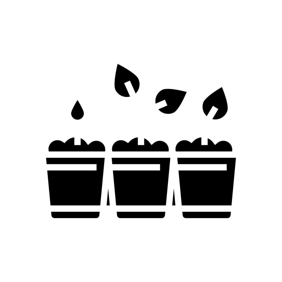 seedlings in cup glyph icon vector illustration