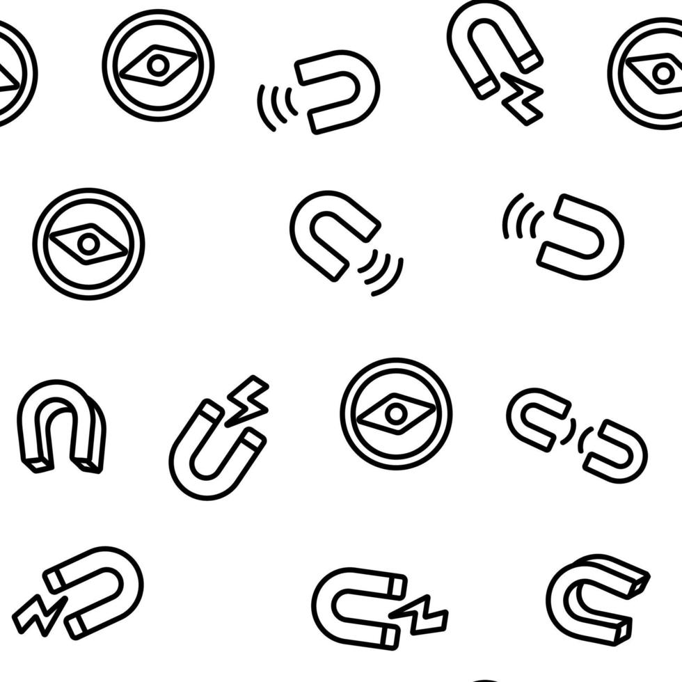 Magnet Power Vector Seamless Pattern