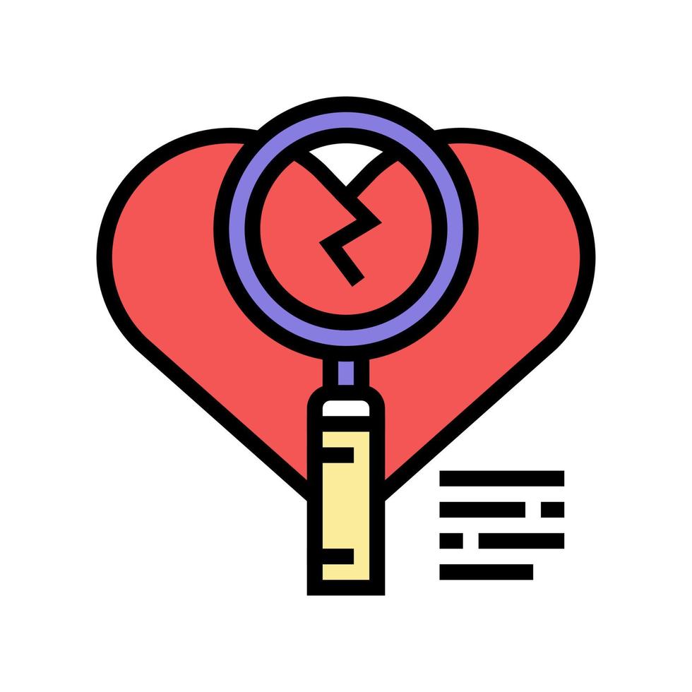 investigation of infidelity color icon vector illustration