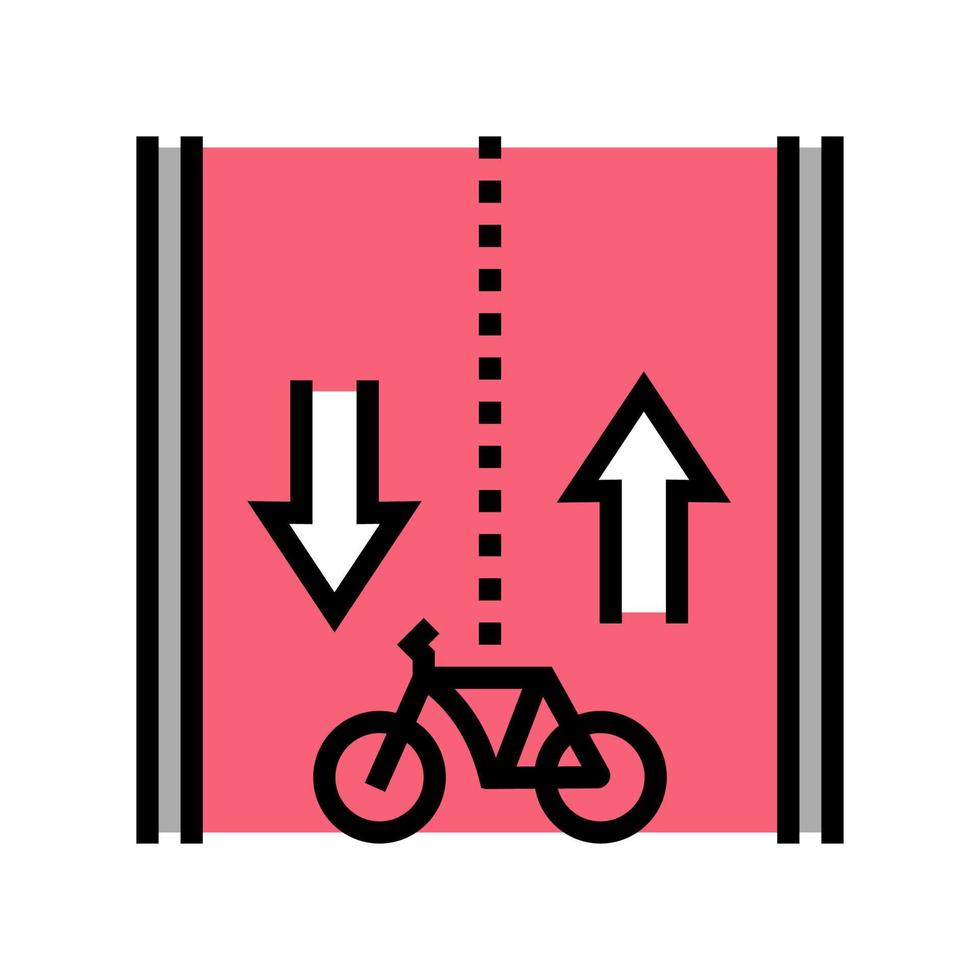 route for riding bicycle color icon vector illustration