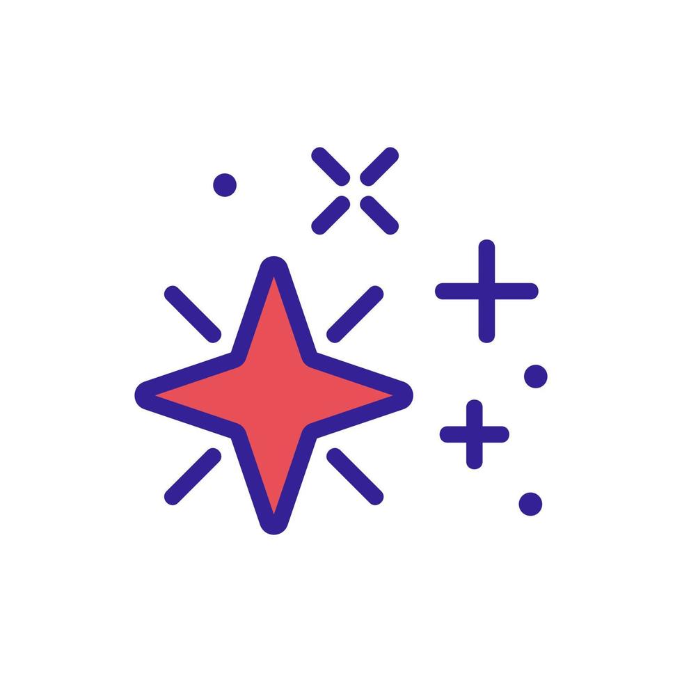 ilustración de contorno de vector de icono de resplandor de estrella de cuatro puntas