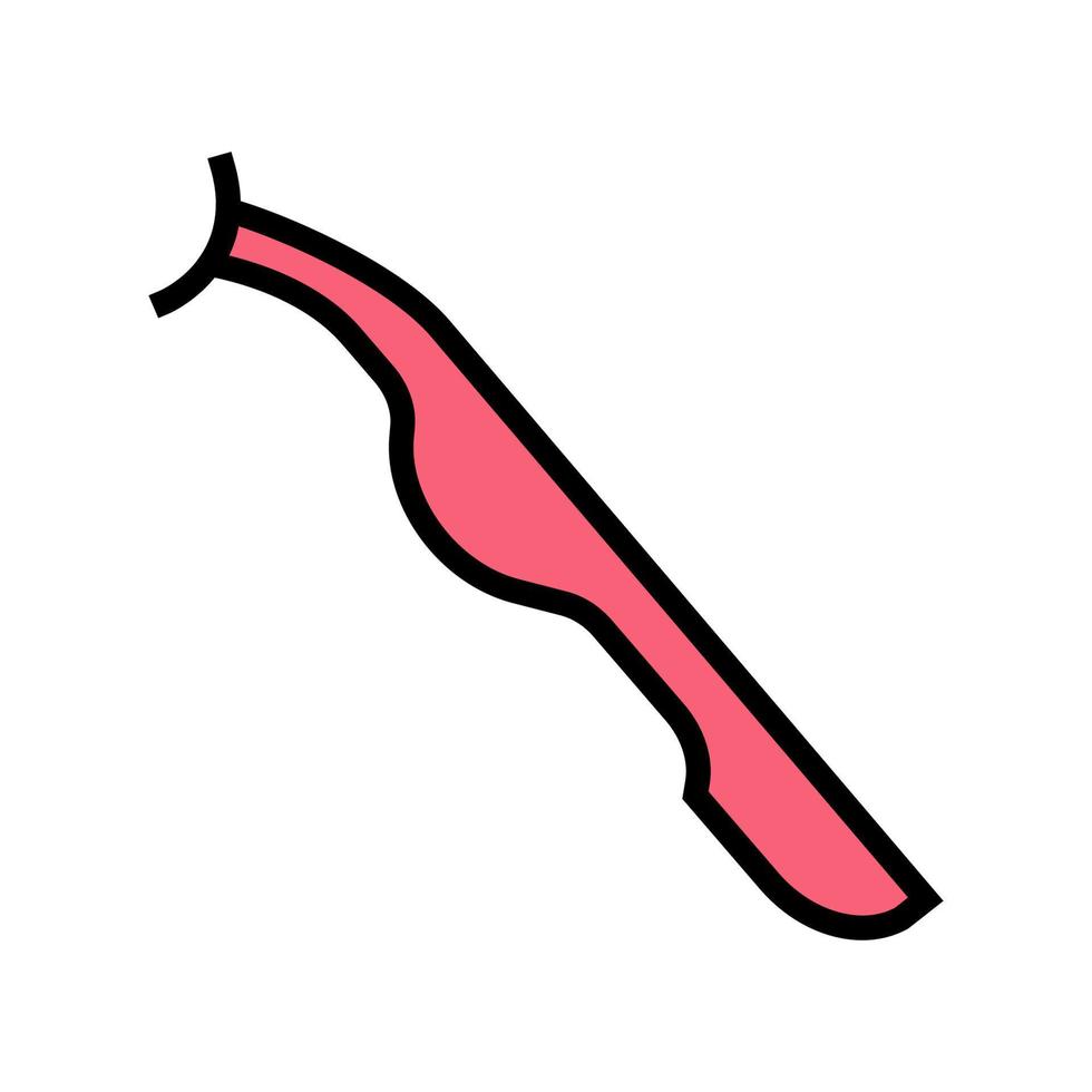 tweezer for false eyelashes color icon vector illustration