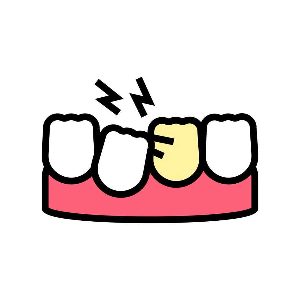 ilustración de vector de icono de color de diente suelto