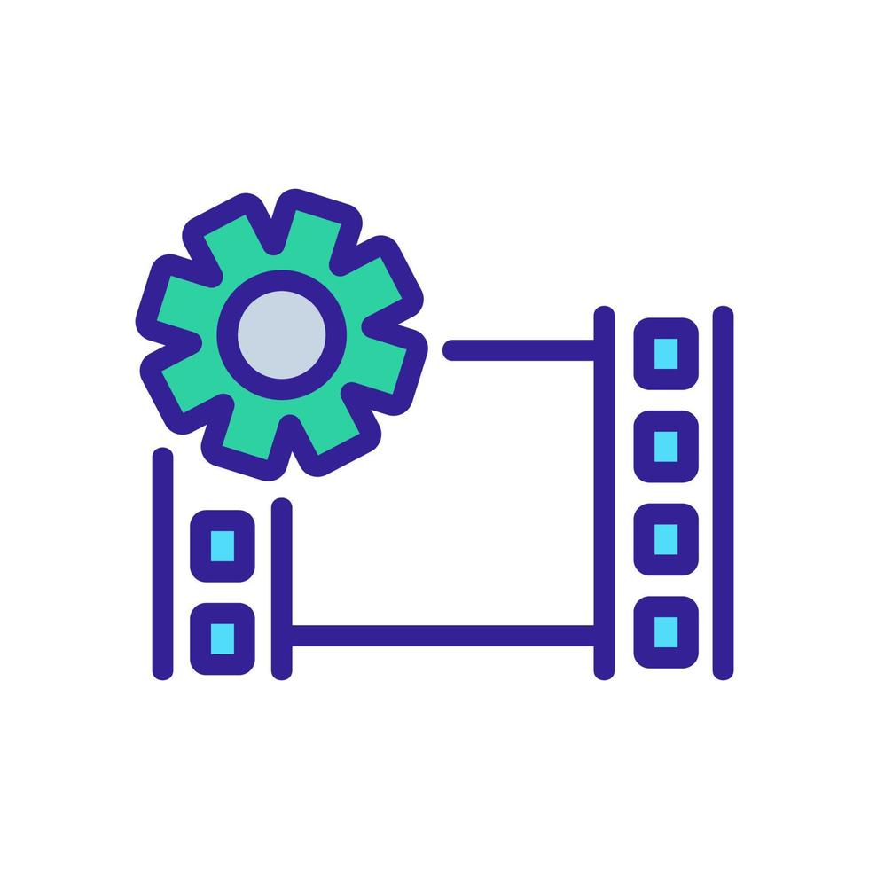 setup video icon vector outline illustration