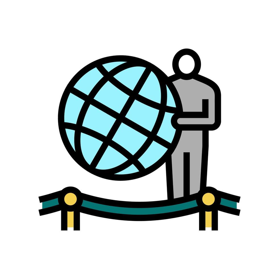 globe planet earth color icon vector illustration