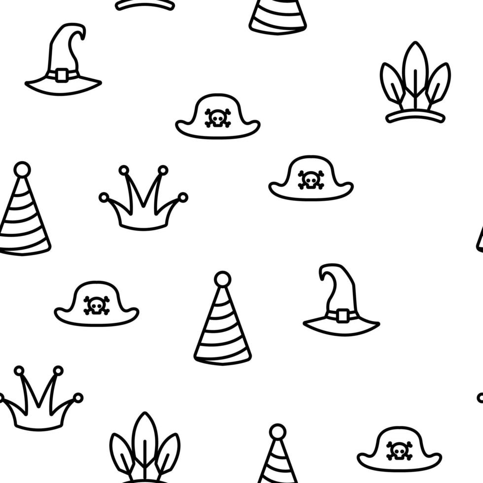 Carnival Hat Festival Vector Seamless Pattern