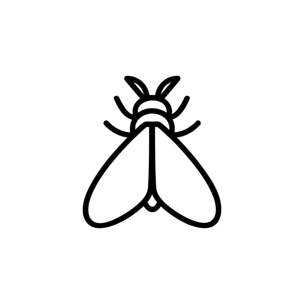 Moth icon vector. Isolated contour symbol illustration vector