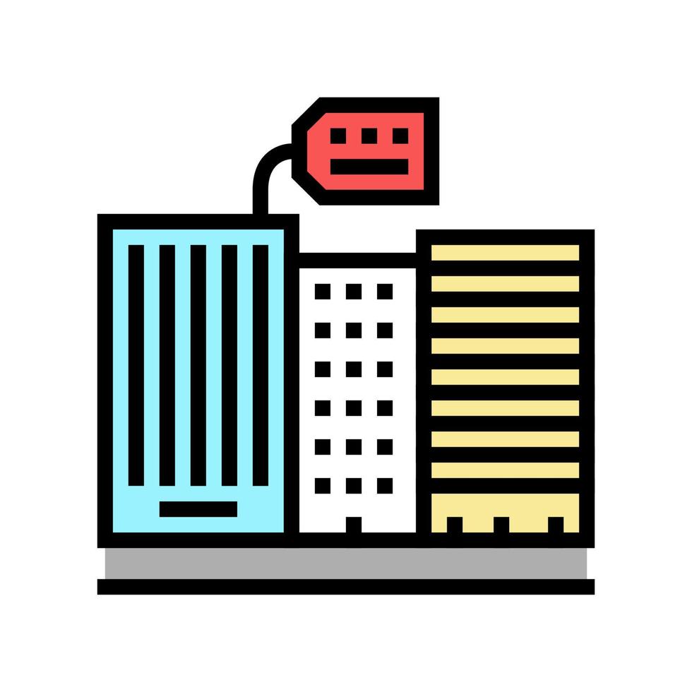 rent in high rise building color icon vector illustration