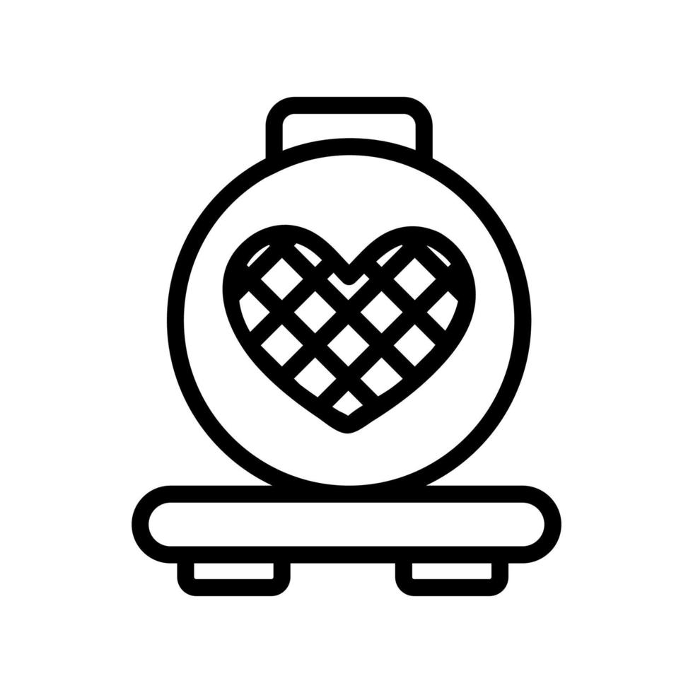 open waffle iron icon vector outline illustration