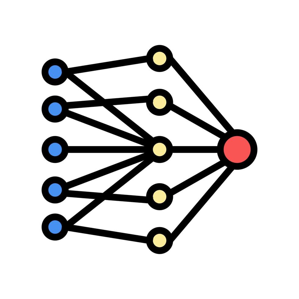 single layer neural network color icon vector illustration