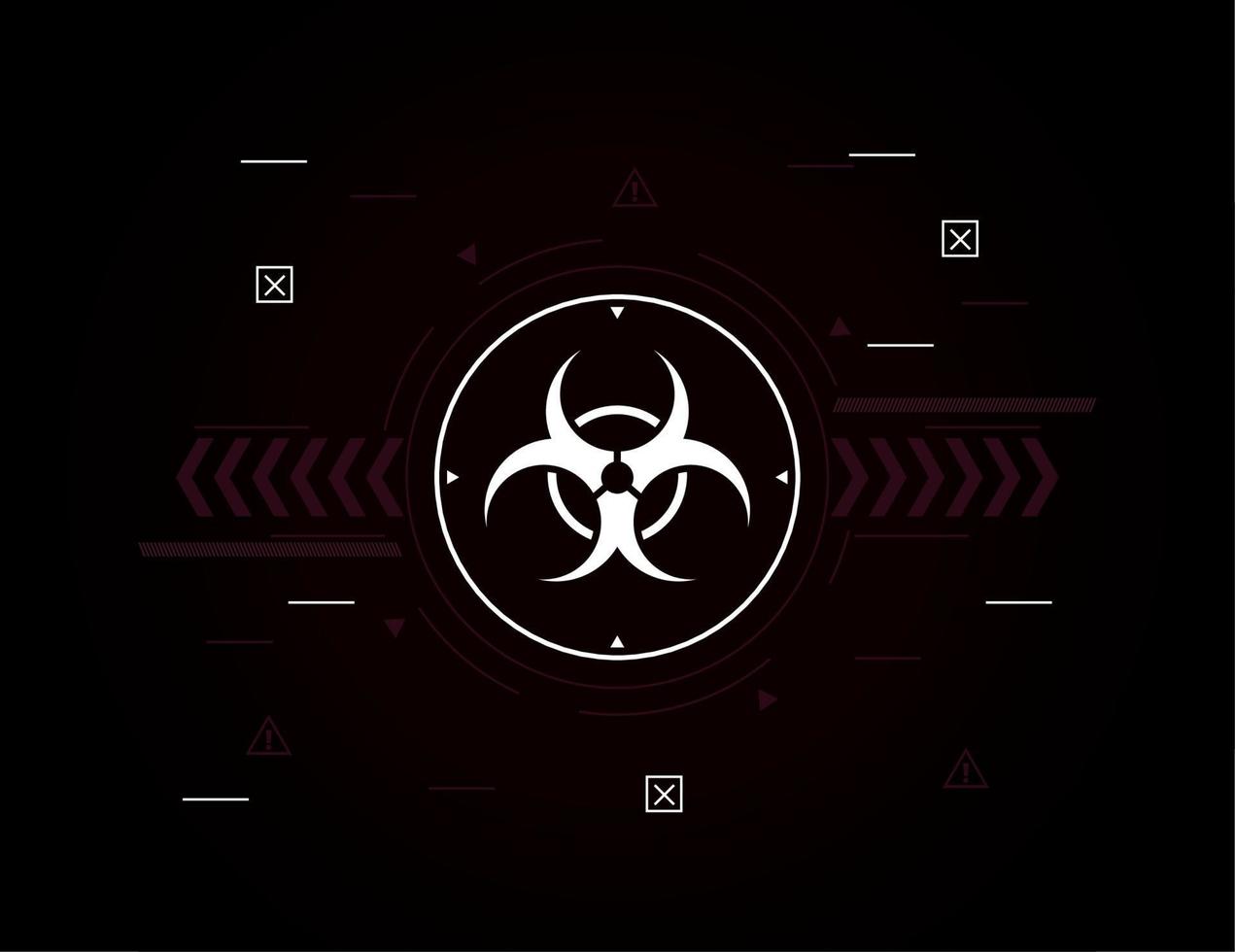 biohazard signal in brown background vector