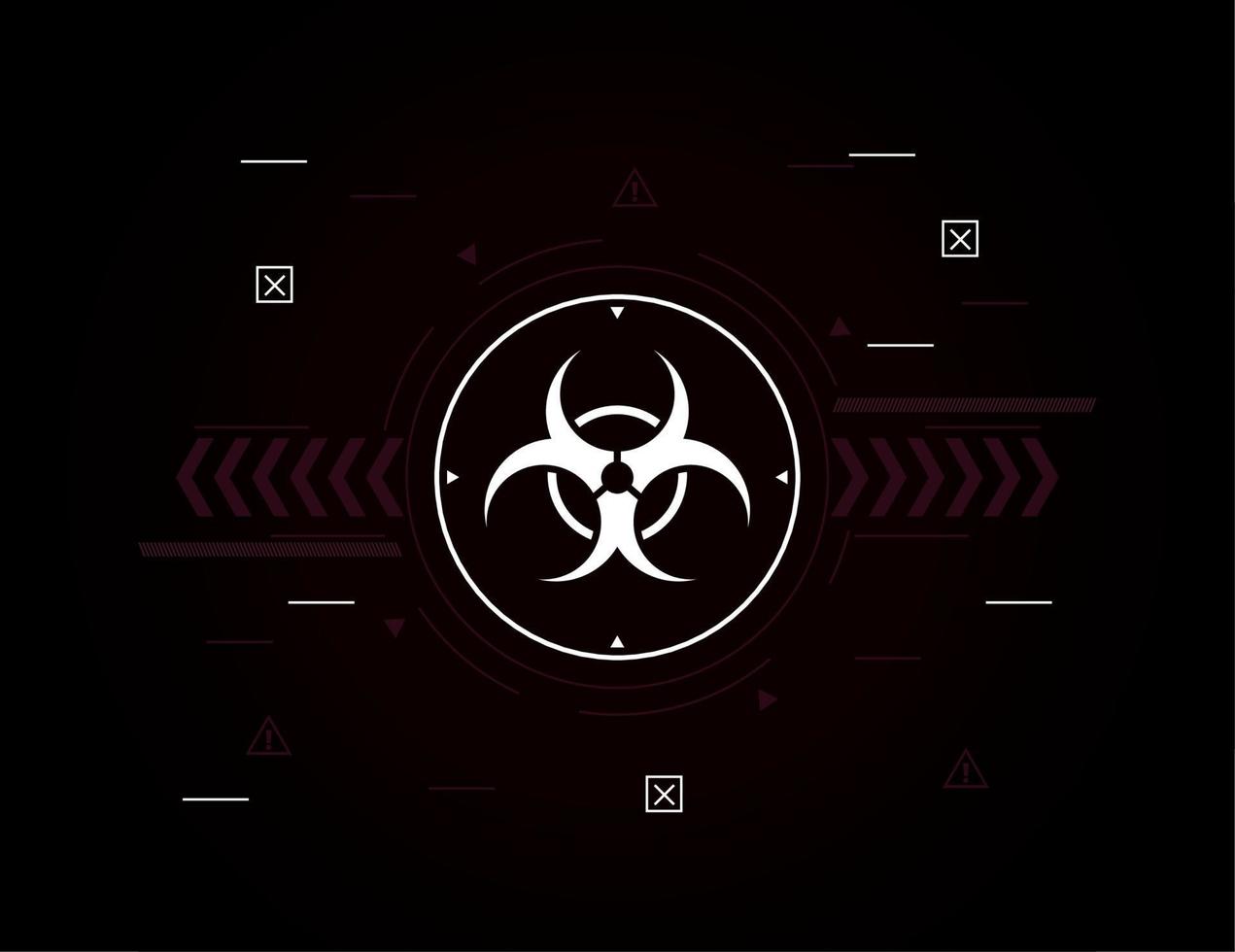 biohazard signal in brown background vector