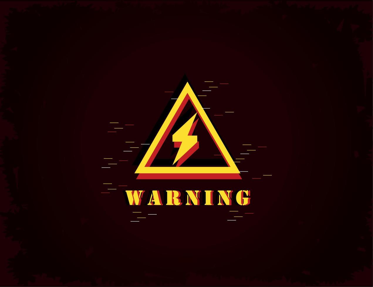 triangle warning signal poster vector