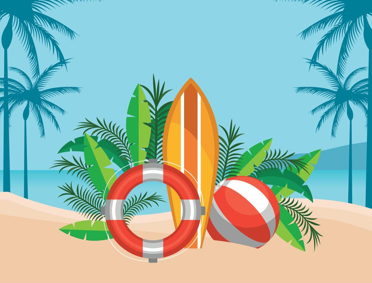 accesorios de verano playa vector