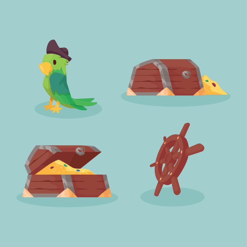 four pirates items vector
