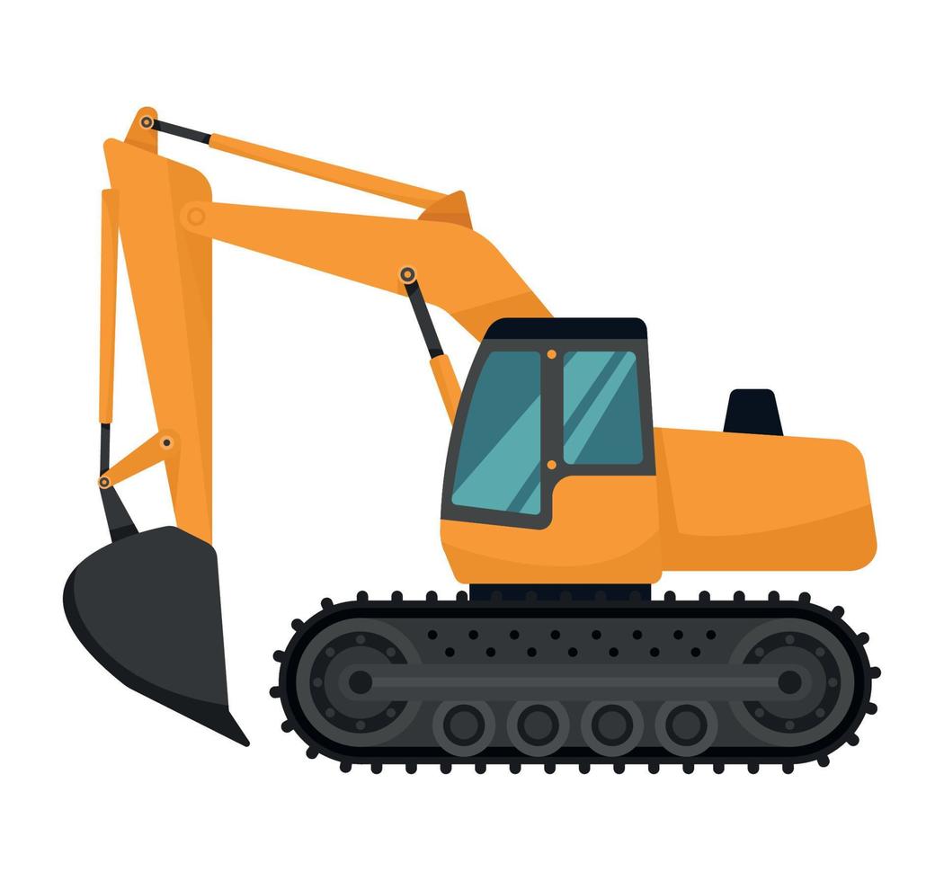 crawler excavator vehicle construction vector