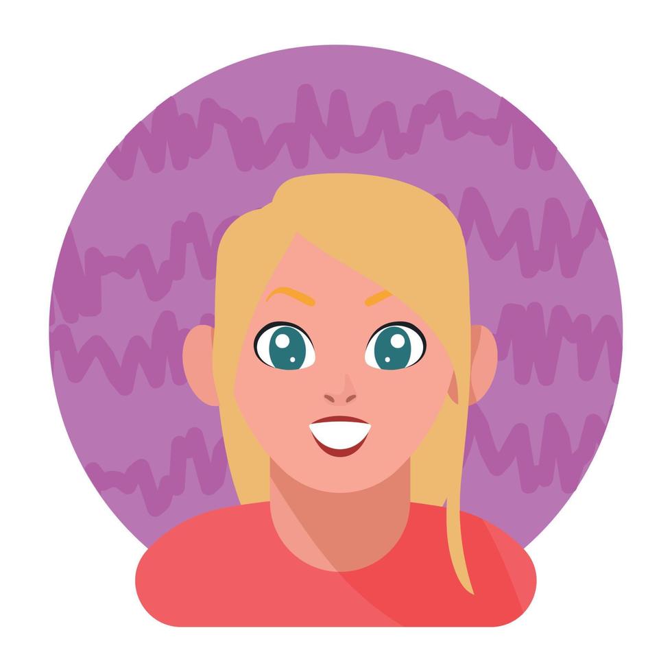 foto de perfil de mujer rubia vector