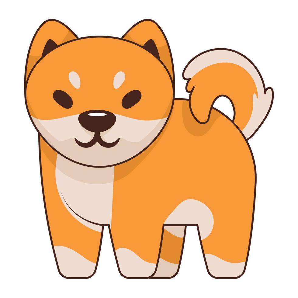 shiba inu personaje de pie vector