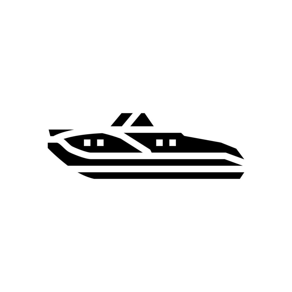 cabañas cuddy barco glifo icono vector ilustración