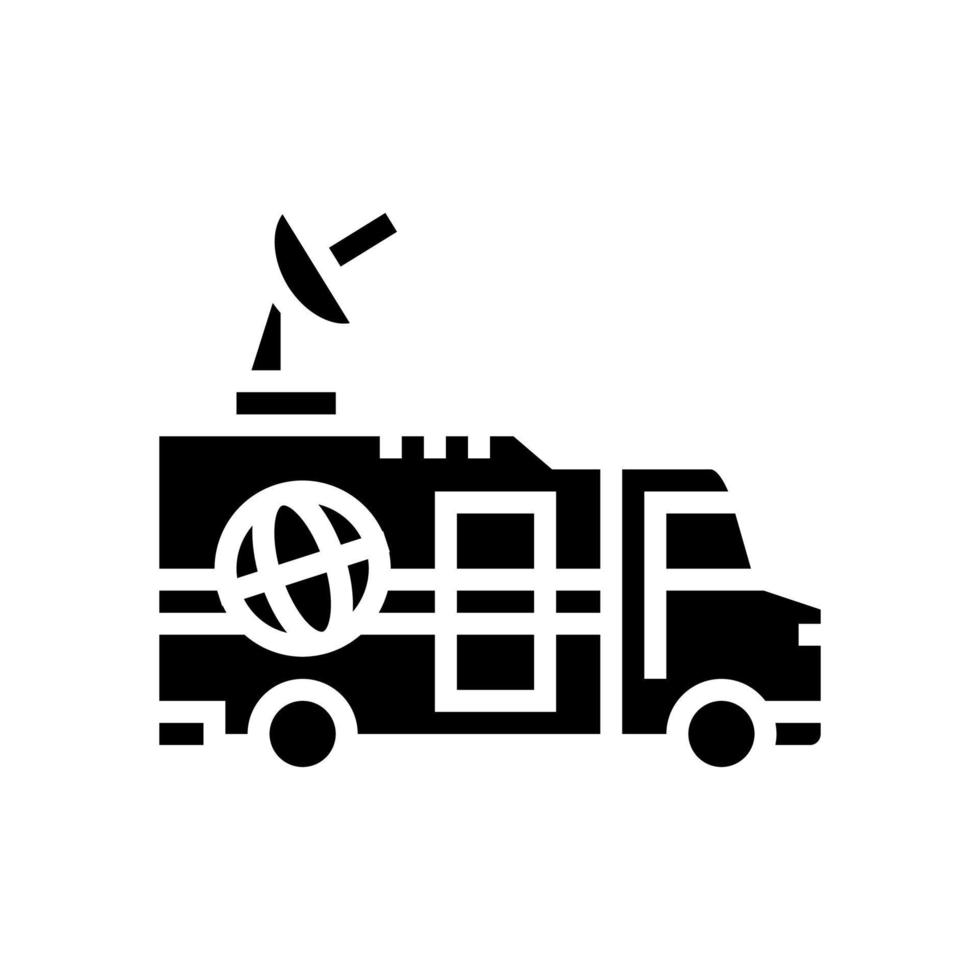 truck news glyph icon vector illustration