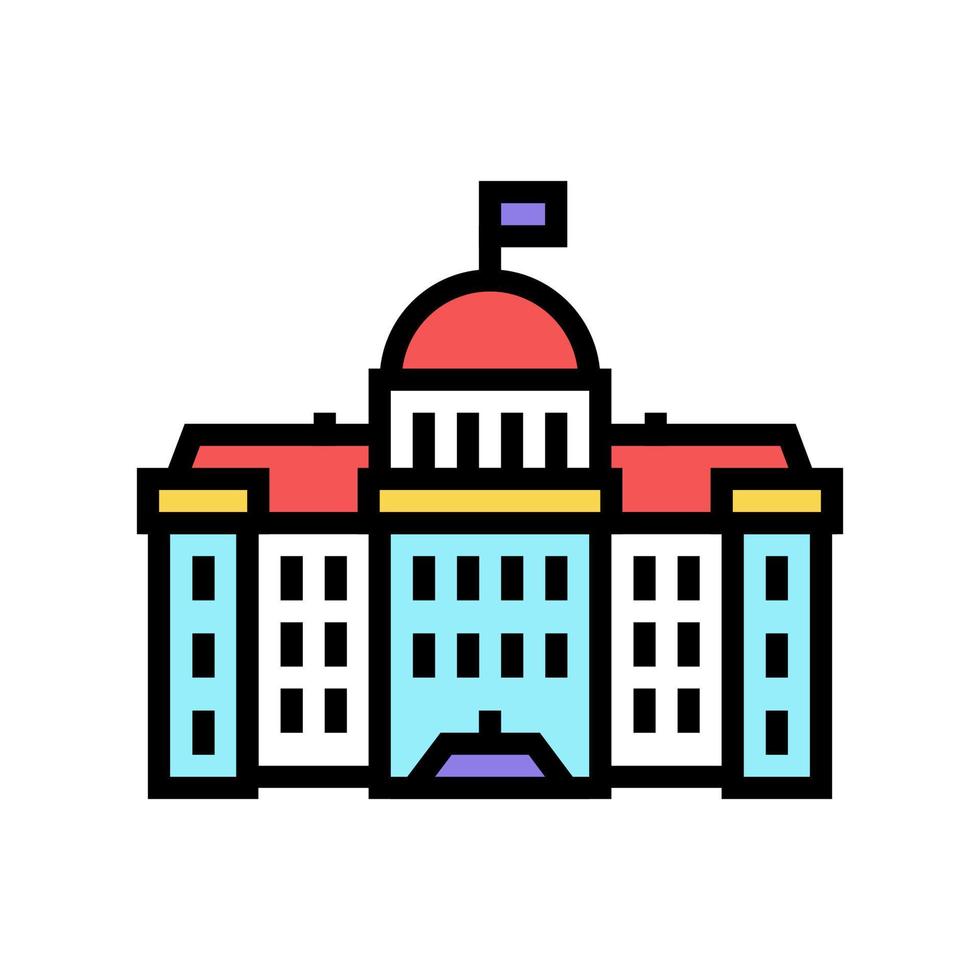 ilustración de vector de icono de color de edificio de gobierno